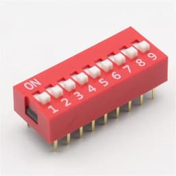 9 Position 2.54mm Pitch 18 Pin Slide DIP Switch 10Pcs