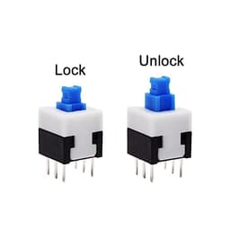10Pcs Tact Tactile Mini On Off Self-Locking Switch Push Button Momentary Latching DIP 6 Pin with Cap(5.8x5.8mm,White Cap,Unlock)