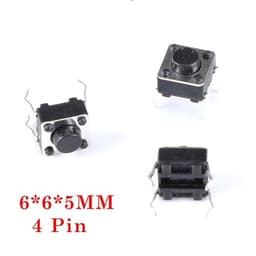 100pcs/lot 4 Pin Mini Micro Momentary Tactile Push Button Switch ON/Off Keys DIP 6x6x5mm(20 Pieces)