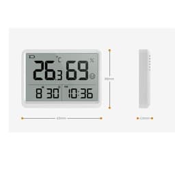 Digital Temperature Aand Humidity Meter Indoor Household Magnetic Suction with Clock Refrigerator