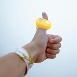 Yellow Finger Mounted Manual Digital Counter, Plastic Portable Tally Device