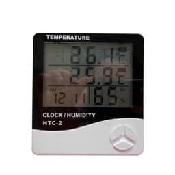 Temperature Humidity Alarm Clock Dual Display Meter with Detector Head, ABS