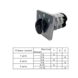 75A 690V Cam Switch Silver Contact Three Position 3 Poles Level Rotary Changeover Selector 12 Terminals YMZ12-75/3
