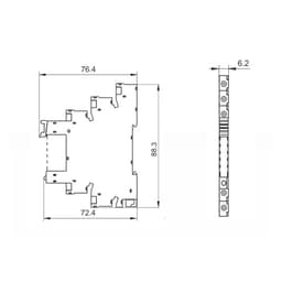 5PCS 10PCS Rail Slim Relay Module 41F-1Z-C2-1 Integrated Mount Power Relay Relay Holder 12V 24V ACDC Relay Socket 6.2mm(F)