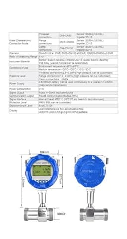 Industrial Turbine Flowmeter DN4-DN100 Water Flow Meter Digital Sensor
