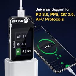 USB C Power Meter Tester USB Multimeter 6-Digit 4-28V 0-7A Voltage Current Capacity Amp Volt Watt Voltmeter Ammeter PD/QC Fast Charging Detector