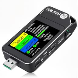 USB C Power Meter Tester USB Multimeter 6-Digit 4-28V 0-7A Voltage Current Capacity Amp Volt Watt Voltmeter Ammeter PD/QC Fast Charging Detector
