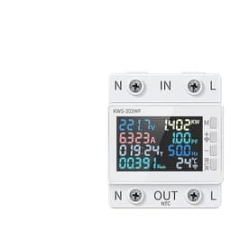 8in1 Power Meter 2P Multi-Function AC Energy Meter 170-270V/63A Voltage Current Meter Color Screen Digital Electric Power Meter(Only Off-No WiFi)