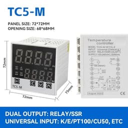 PID Temperature Controller Timer Thermometer Relay K-Type 400℃ AC100~220V Integration Control Instrument Buzzer Alarm(TC5-H)