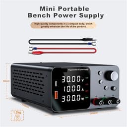 30V 10A Lab Power Supply USB A Type C Charging Port LED Display Encoder