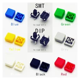 10PCS 6X6X7.3mm 4PIN DIP SMT Momentary Tact Button H=8.7mm with Cap Mini Push(Only Switch DIP)