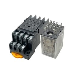 10SET HH54P MY4NJ Plug-in Relay PYF14A DC/AC 12v 24v 36v 48v 110v 220v DC/AC 5A Silver Contact 14pins 4PDT rele Socket(DC,12V)