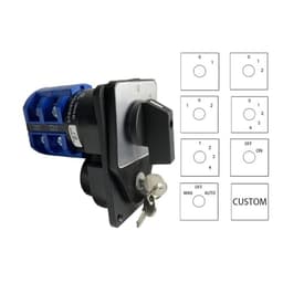 with Key 63A 660V Circuit Control Selector LW26-63/2 Two Poles Silver Contact YMW26-63 Changeover Rotary Cam Switch(012)