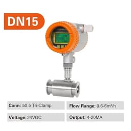 Digital Flow Meter Liquid Sensor 4-20mA Stainless(DN15)