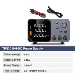 30V 10A Lab Power Supply USB A Type C Charging Port LED Display Encoder