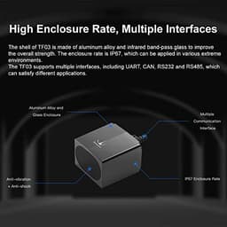 youyeetoo TF03-100 Long Range Lidar Sensor, 100m(328ft) Distance Measurement IP67 100Klux Rangefinder, for Industry, Rail Transit, Intelligent