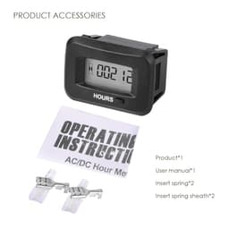 Jayron Digital Hour Meter AC/DC 5-277V - Initial Hours Settable, Dual Resettable Timers, IP68 Waterproof Maintenance Tracker for Lawn Mower Tractor