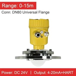80GHz Radar Level Transmitter High Frequency Sensor DN80 DN100 Universal Flange Powder Silo Measurement(DN80 0-15m)