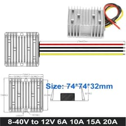 1pcs 8-40V to 12V 1A 2A 3A 4A 6A 10A 15A Step Up/Down DC Power Converter Buck Boost Voltage Regulator Supply(8-36v to 12v 1a)