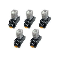 10SET HH54P MY4NJ Plug-in Relay PYF14A DC/AC 12v 24v 36v 48v 110v 220v DC/AC 5A Silver Contact 14pins 4PDT rele Socket(DC,12V)