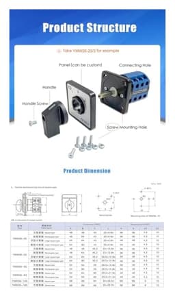 Rotary Cam Switch YMW26-32/5 Changeover Selector 32A 5 Poles Five Positions