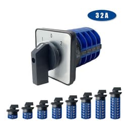 YMW26-32 Series LW26 32A 690V Silver Contact 1-8 Poles 2/3 Positions Changeover Cam Switch Rotary Selector LW28-32