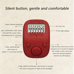 Stylish ABS Fitness Rings with Quiet Button Press Counting Rechargeable Digital Counter for Fitness Prayer Backlit Hand Counter