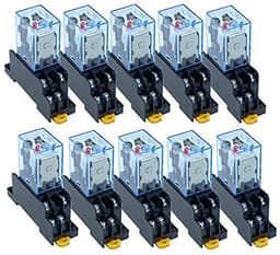 GUMMMY 10Pcs Relay LY2NJ DC12V DC24V AC110V AC220V Small Relay 10A 8 Pins Coil DPDT with Socket (Color : DC, Size : 6V)