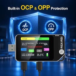 USB C Power Meter Tester USB Multimeter 6-Digit 4-28V 0-7A Voltage Current Capacity Amp Volt Watt Voltmeter Ammeter PD/QC Fast Charging Detector