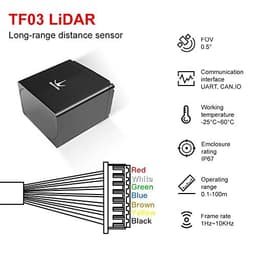 youyeetoo TF03-100 Long Range Lidar Sensor, 100m(328ft) Distance Measurement IP67 100Klux Rangefinder, for Industry, Rail Transit, Intelligent