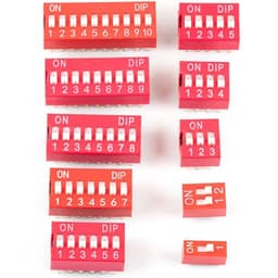 50pcs Double Row Dip Switch Assorted Kit 1 2 3 4 5 6 7 8 910 Position 2.54mm PCB Mountable On Off DIP Switches Slide Type Red Toggle Dial Switch for