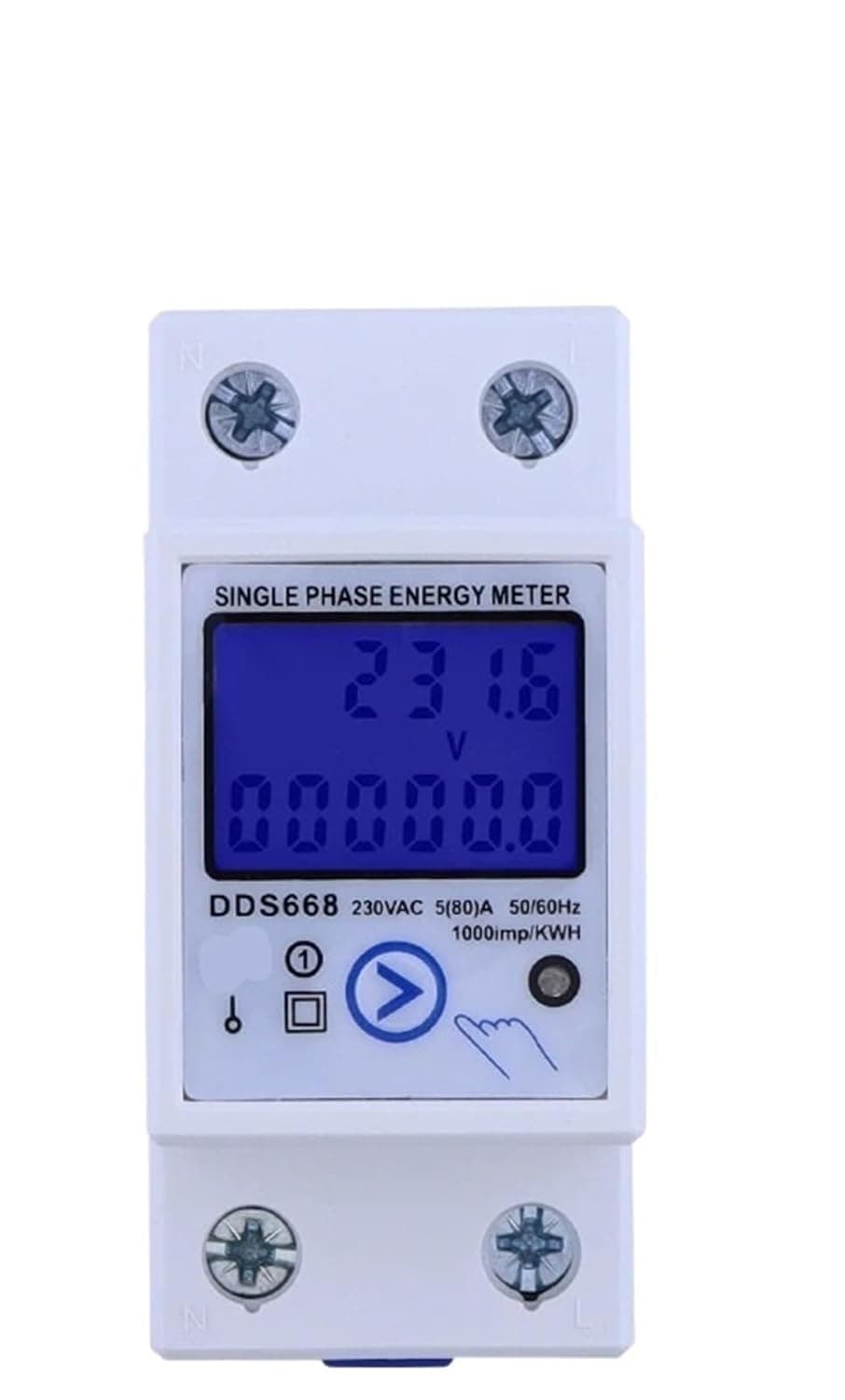 3pcs Voltage Current Power Consumption Meter Wattmeter Electricity 220V AC Single-Phase KWH Meter 80A(No-Backlight-Display)