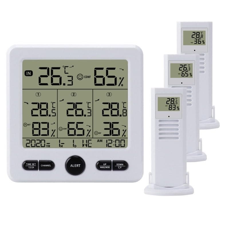 ABS Large Screen with Color Indoor Outdoor Digital Temperature Humidity Meter