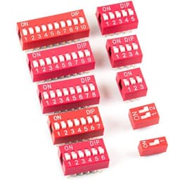 50pcs Double Row Dip Switch Assorted Kit 1 2 3 4 5 6 7 8 910 Position 2.54mm PCB Mountable On Off DIP Switches Slide Type Red Toggle Dial Switch for