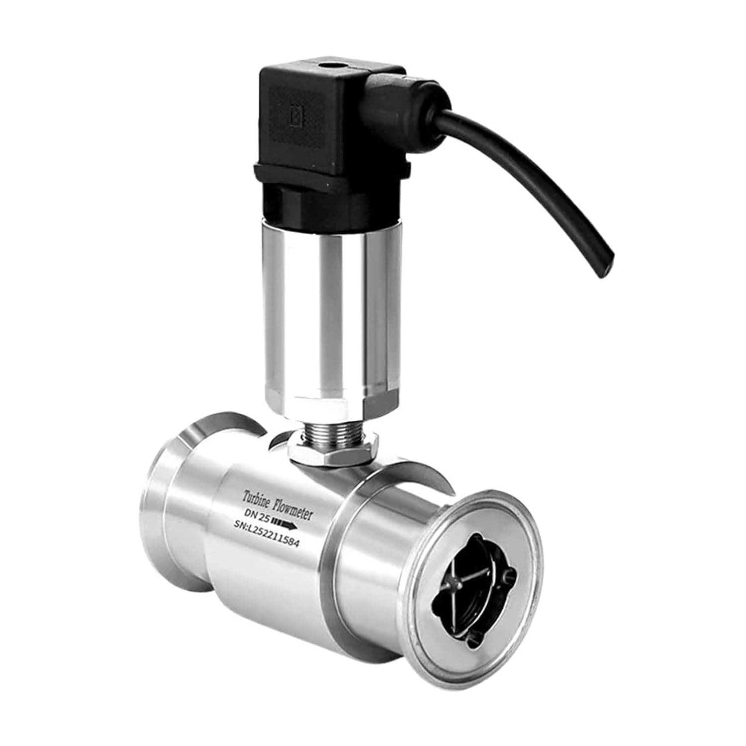 4-20mA Clamp Water Turbine Flow Meter Flow Sensor DN20 DN40 DN50 DN25(DN4 4-20Ma)