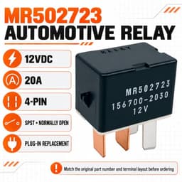MR502723 156700-2030 12V 20A 4-Pin SPST Relay (2-Pack)