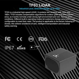 youyeetoo TF03-100 Long Range Lidar Sensor, 100m(328ft) Distance Measurement IP67 100Klux Rangefinder, for Industry, Rail Transit, Intelligent