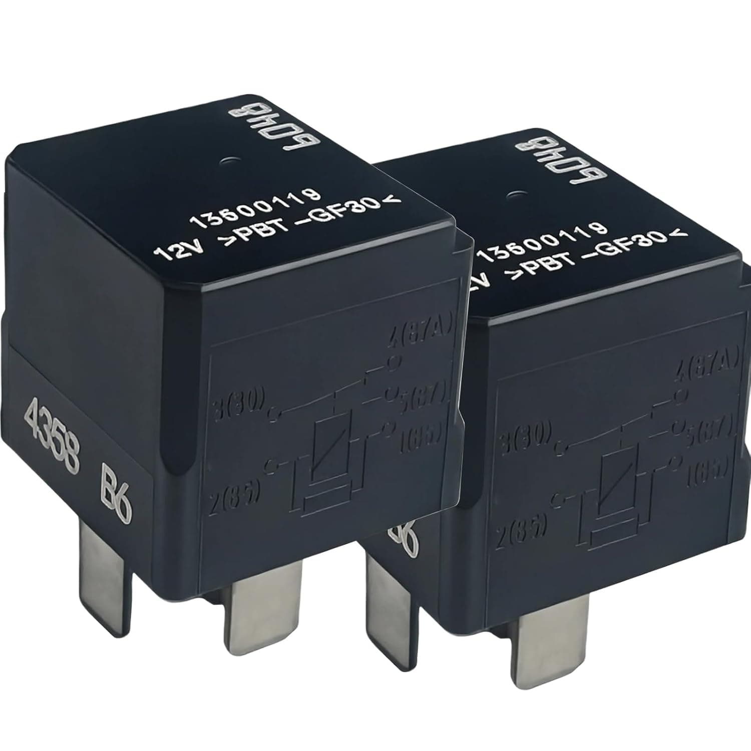 2PCS 13500119 12V 5-Pin Relay 35A — Compatible with Chevrolet Equinox 13-15 17-21, GMC Terrain 10-20, GMC Acadia 17-21, Chevrolet Malibu 13-16