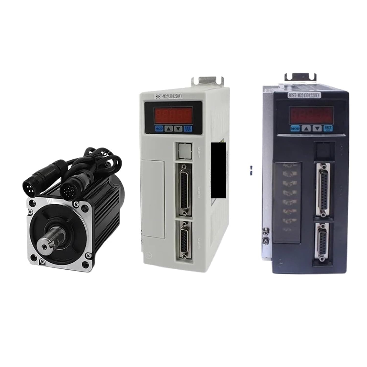 Servo Motor 80ST-M02430 220V 750W AC Servo Motor 2.39N.M. 3000RPM 0.75KW servomotor Single-Phase ac Drive Permanent Magnet Matched Driver(Only Motor