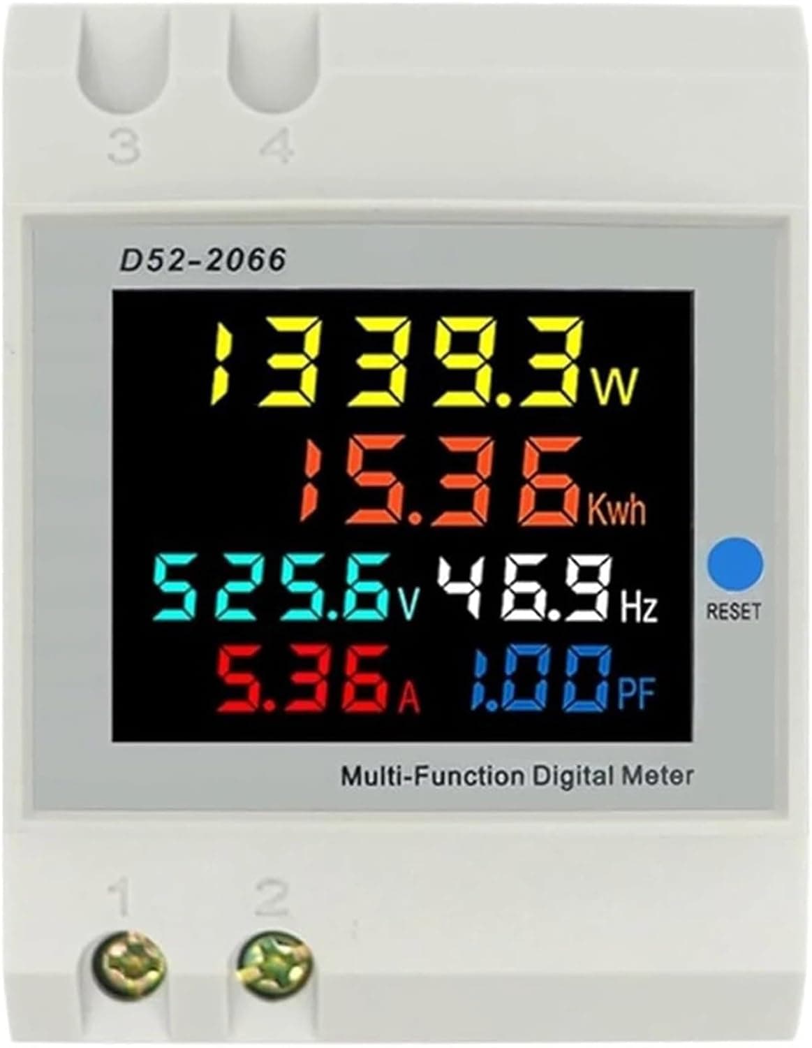 Single Phase Energy Meter Electricity Usage Monitor AC 40-300V 100A Voltmeter Ammeter Watt Kwh Frequency Power 1Pcs(40-300V Built-in CT)