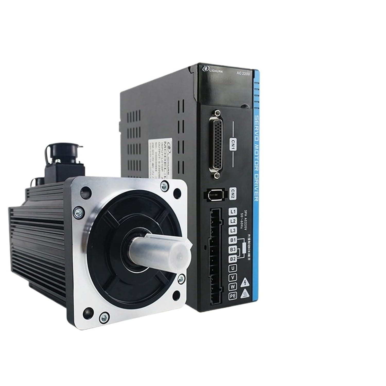 A5 220V 4/5/6A 2500RPM 4N.m/5N.m/6N.m AC Servo Motor Controller 1KW1.3KW1.5KW AC Servo Motor Driver Kit(1KW Absolute 17)