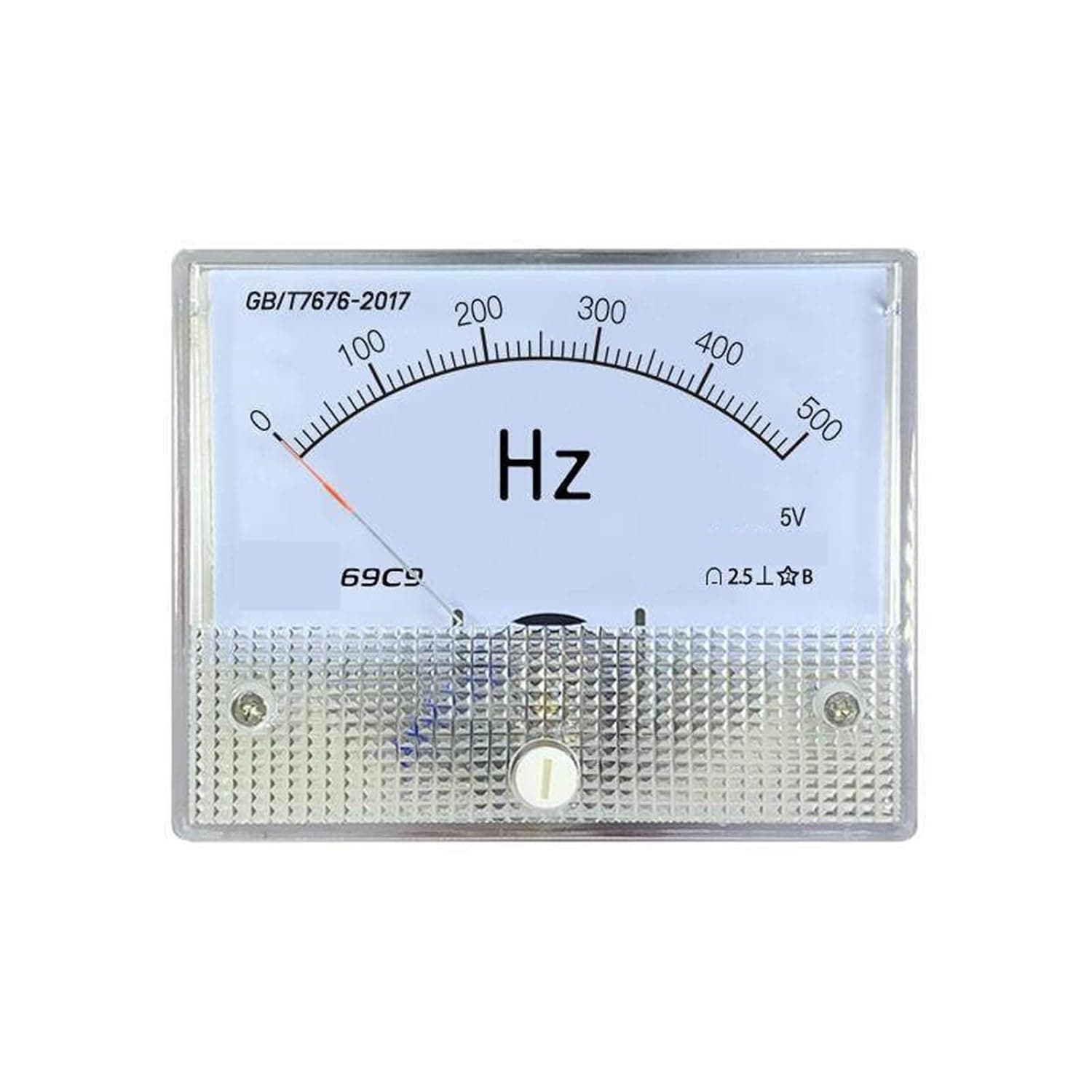 69C9 500Hz DC Frequency Meter 5V Input Pointer Instrument Installation Size 64 * 80mm 1Pcs