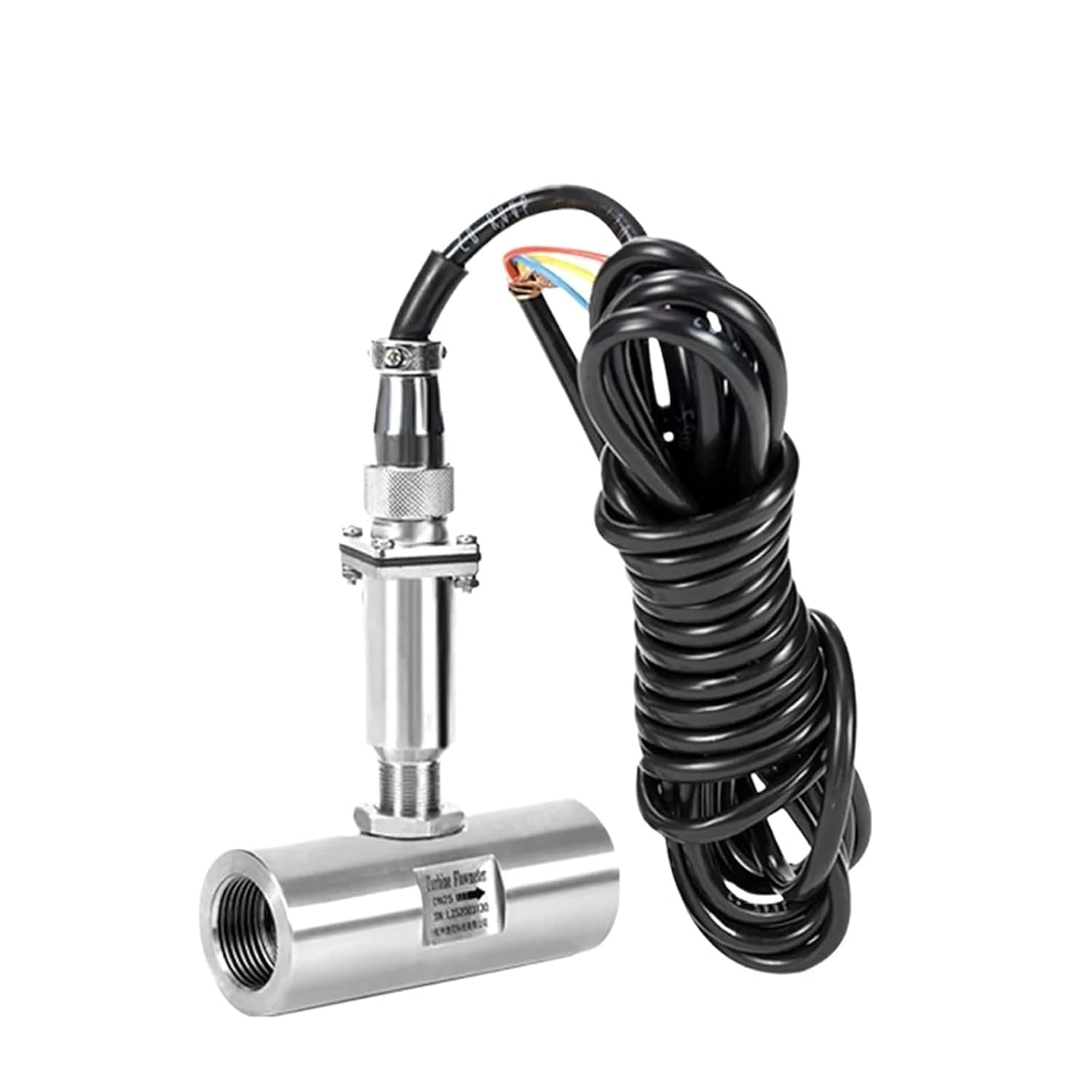 Fluid Flow Meter Turbine Flowmeter Sensor Inner Thread Connection 304 Stainless Steel Pulse Output(DN4 Pulse)
