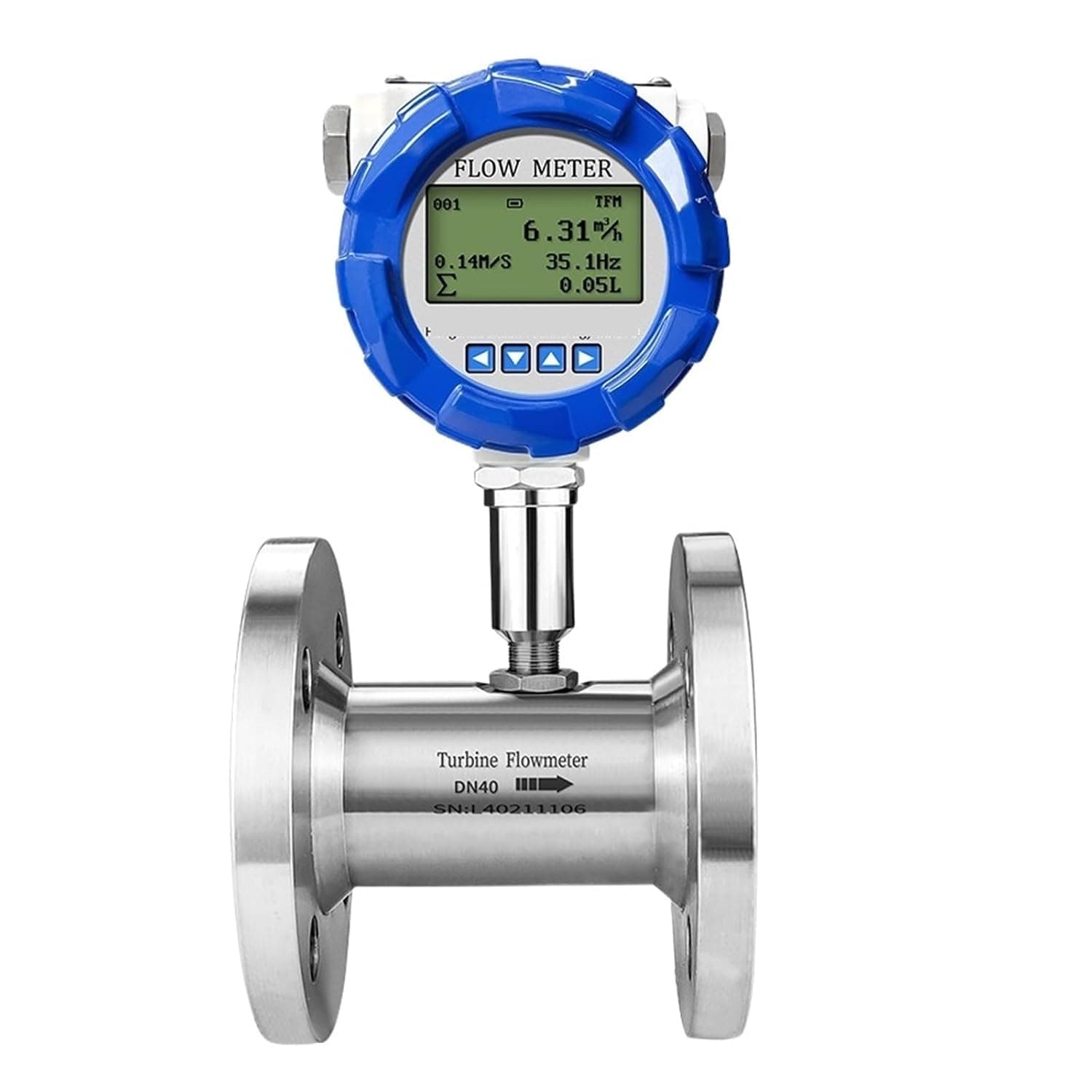 Flow Meter Stainless Steel Flange Connetion 4-20mA RS485 Water Sensor