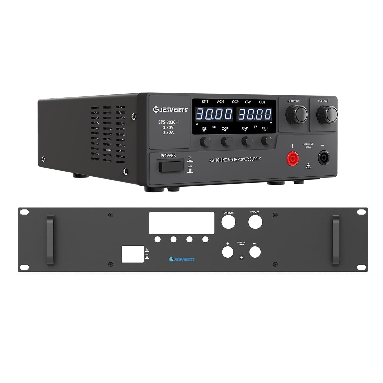 DC Power Supply Variable 0-30V 0-30A 900W & SPS-H 19inch Rack Mount Adapter