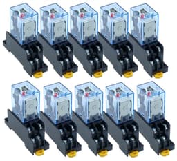GUMMMY 10Pcs Relay LY2NJ DC12V DC24V AC110V AC220V Small Relay 10A 8 Pins Coil DPDT with Socket (Color : DC, Size : 6V)