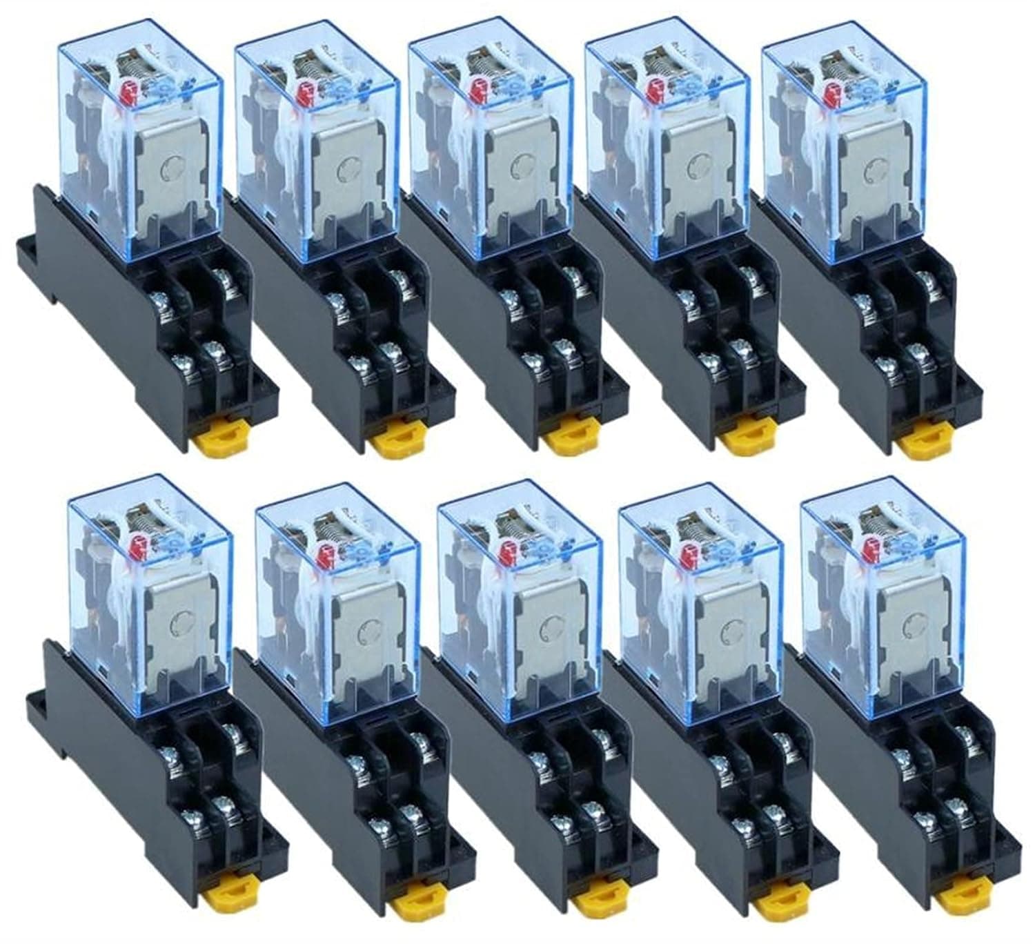GUMMMY 10Pcs Relay LY2NJ DC12V DC24V AC110V AC220V Small Relay 10A 8 Pins Coil DPDT with Socket (Color : DC, Size : 6V)