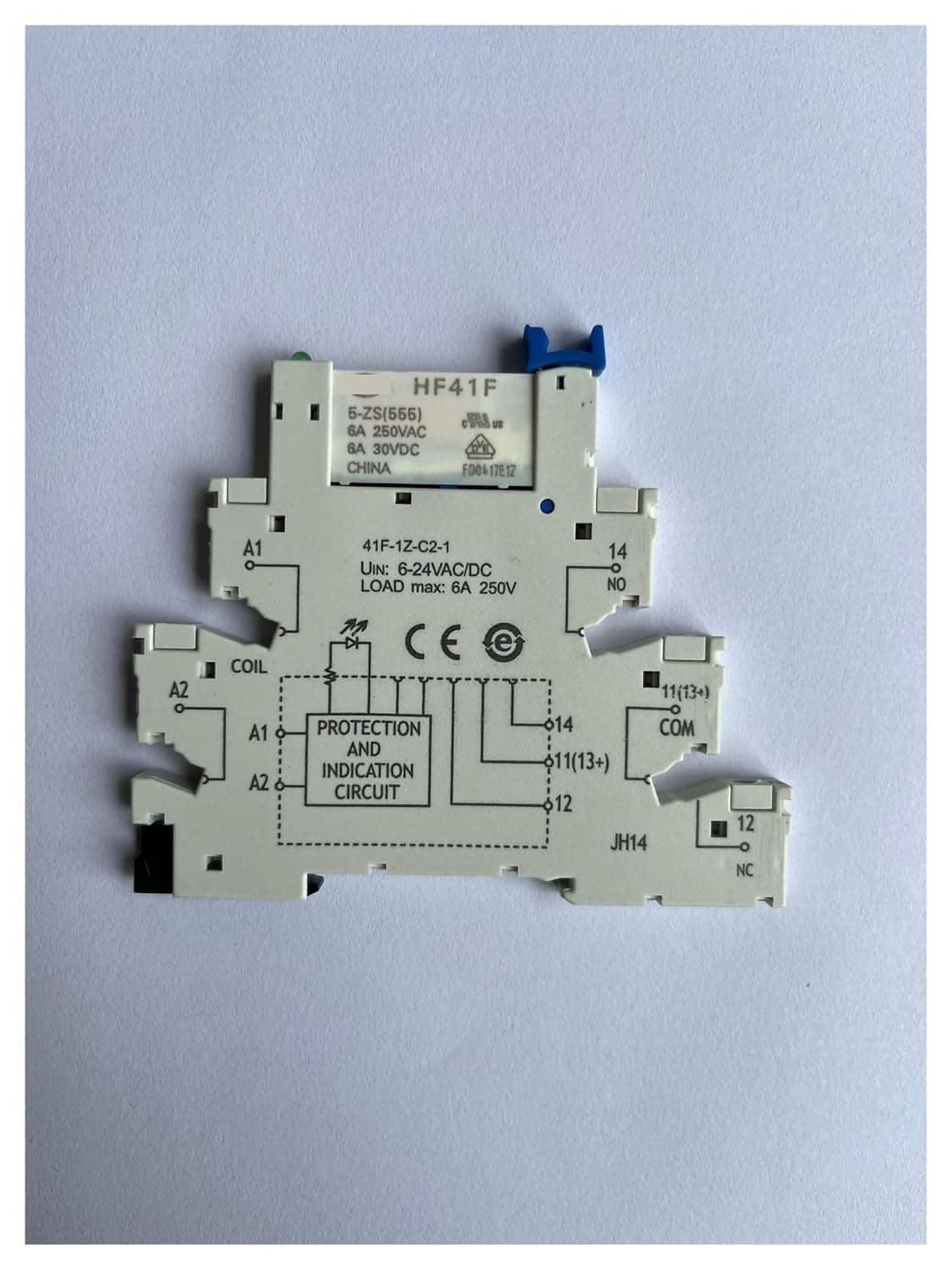 1Pcs 41F-1Z-C2-1 + HF41F 24-ZS 12-Z 5-ZS 5V 12V 24V ZST 6A 250V 1CO Slim/SSR Relay Mount On Screw Socket with LED Wafer