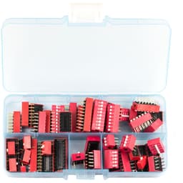 50pcs Double Row Dip Switch Assorted Kit 1 2 3 4 5 6 7 8 910 Position 2.54mm PCB Mountable On Off DIP Switches Slide Type Red Toggle Dial Switch for